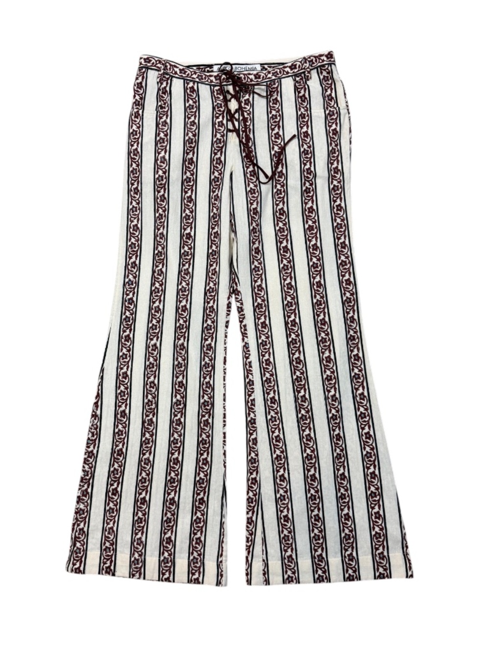 Alix of Bohemia Cooper Climbing Vine Flared Pants Off White Cotton Size 8